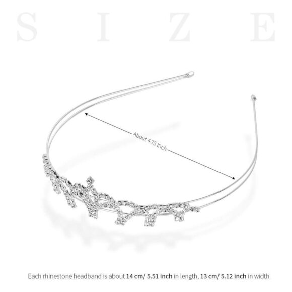 Crystal Headband Set 5pcs Rhinestone Faux Pearl Hair Accessories for Women Girls main image 4